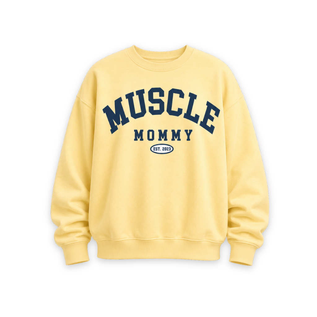 PRE-ORDER: sunny-d varsity vintage muscle mommy crewneck