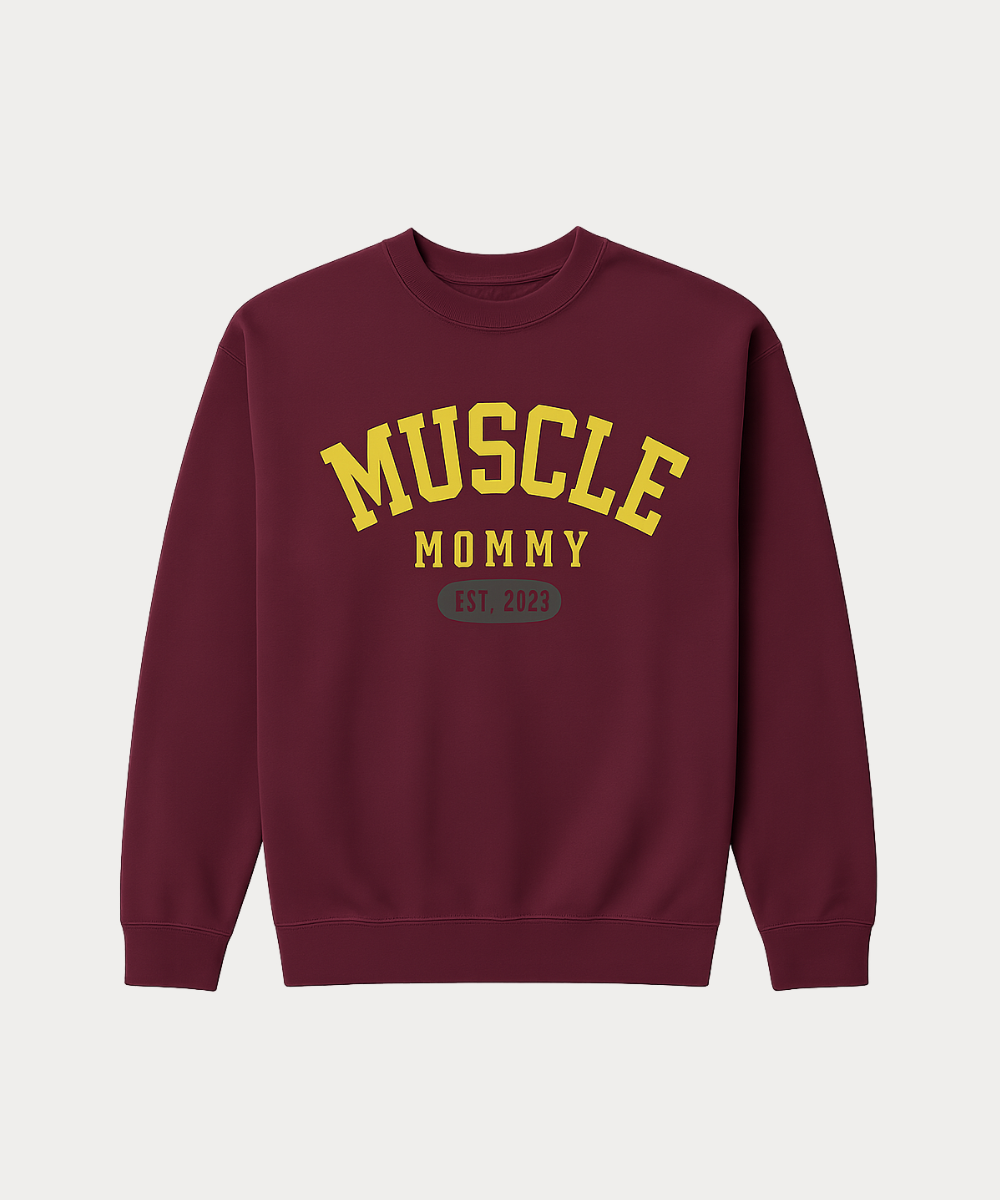 varsity vintage muscle mommy crewneck