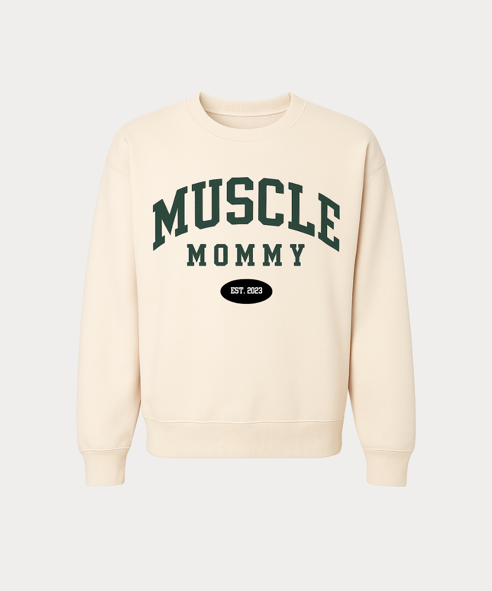 varsity vintage muscle mommy crewneck