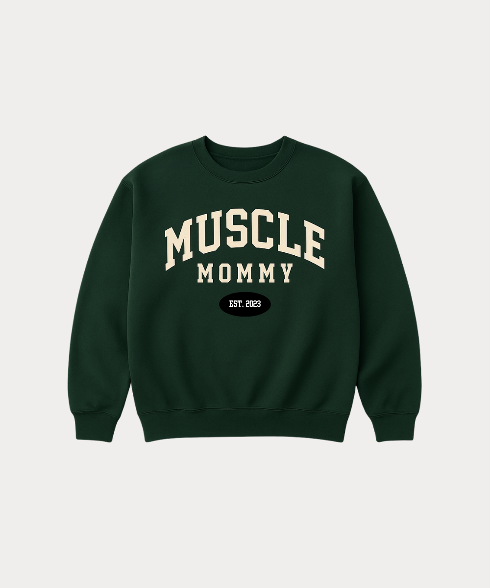 varsity vintage muscle mommy crewneck