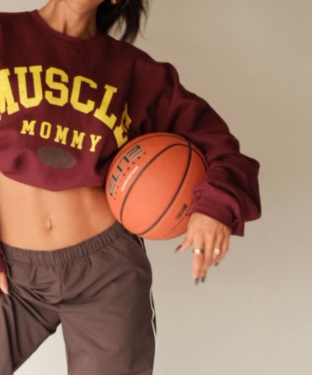 varsity vintage muscle mommy crewneck