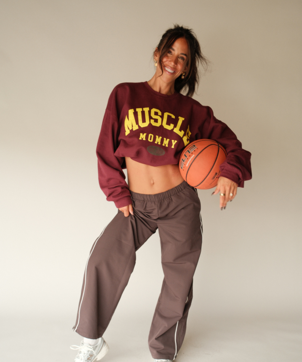 varsity vintage muscle mommy crewneck