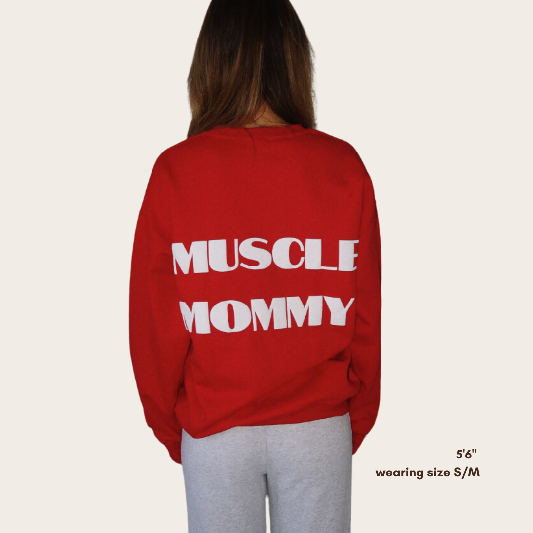 Santa's Red Slay Muscle Mommy Crewneck