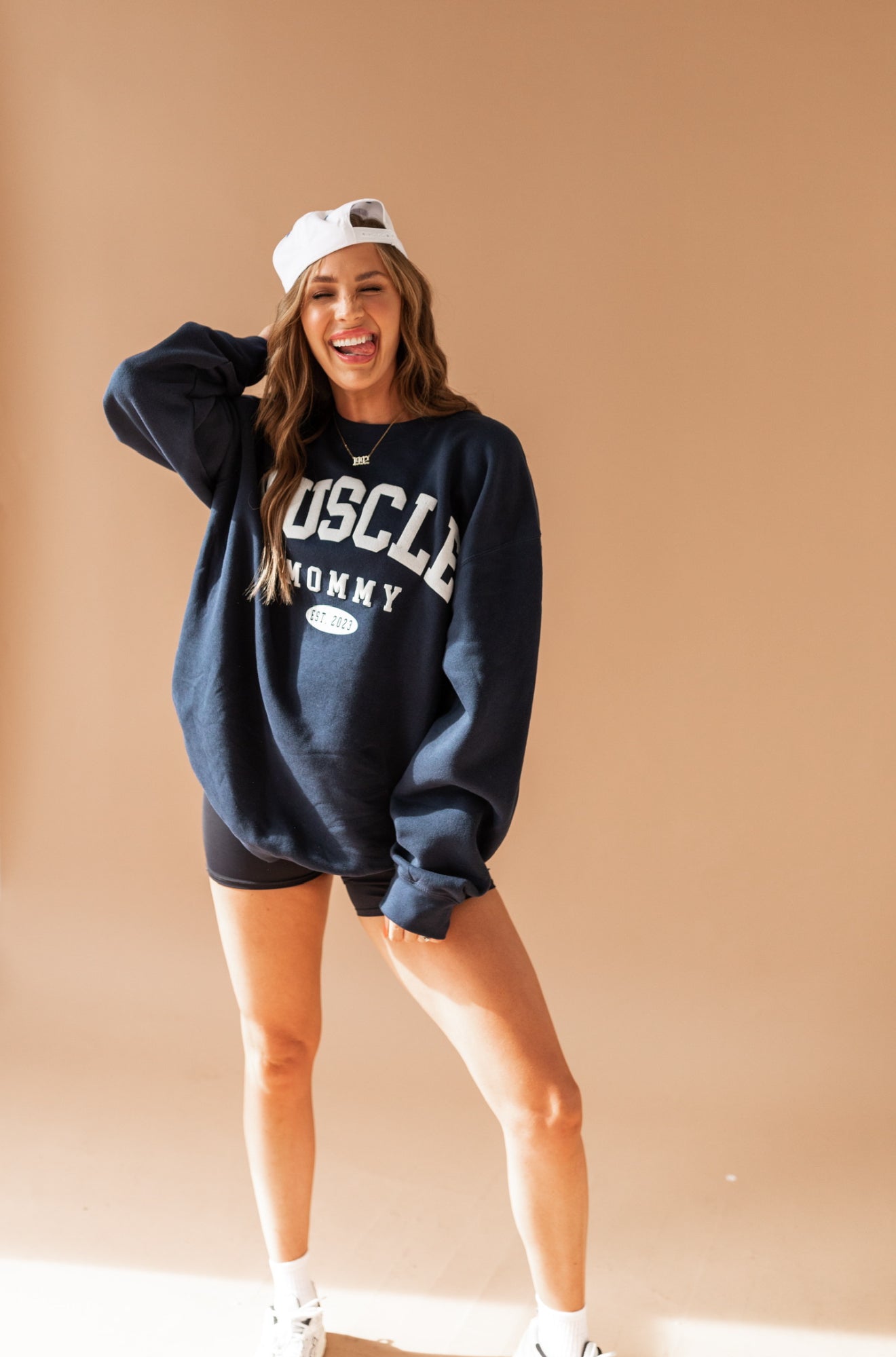 varsity vintage muscle mommy crewneck