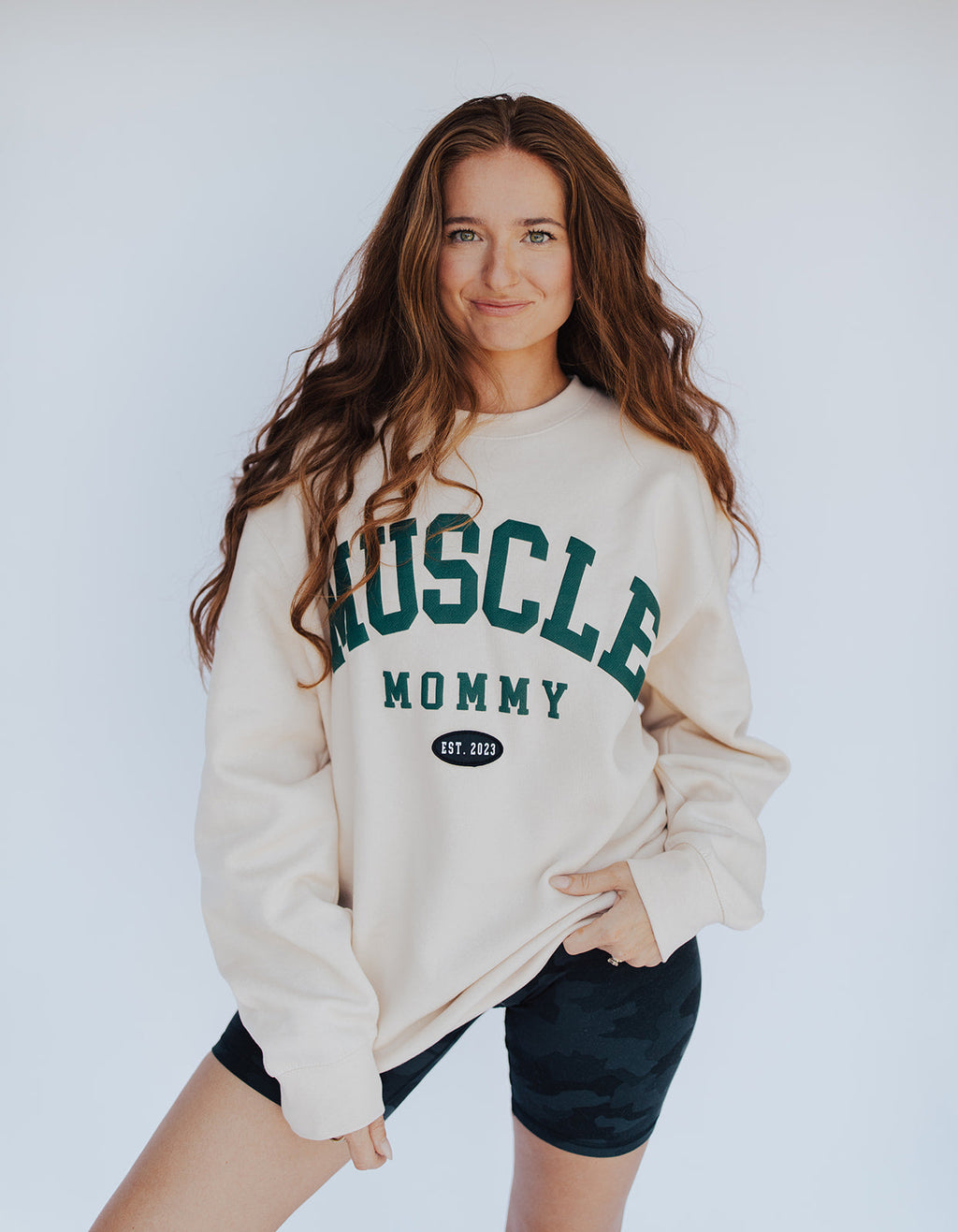 varsity vintage muscle mommy crewneck