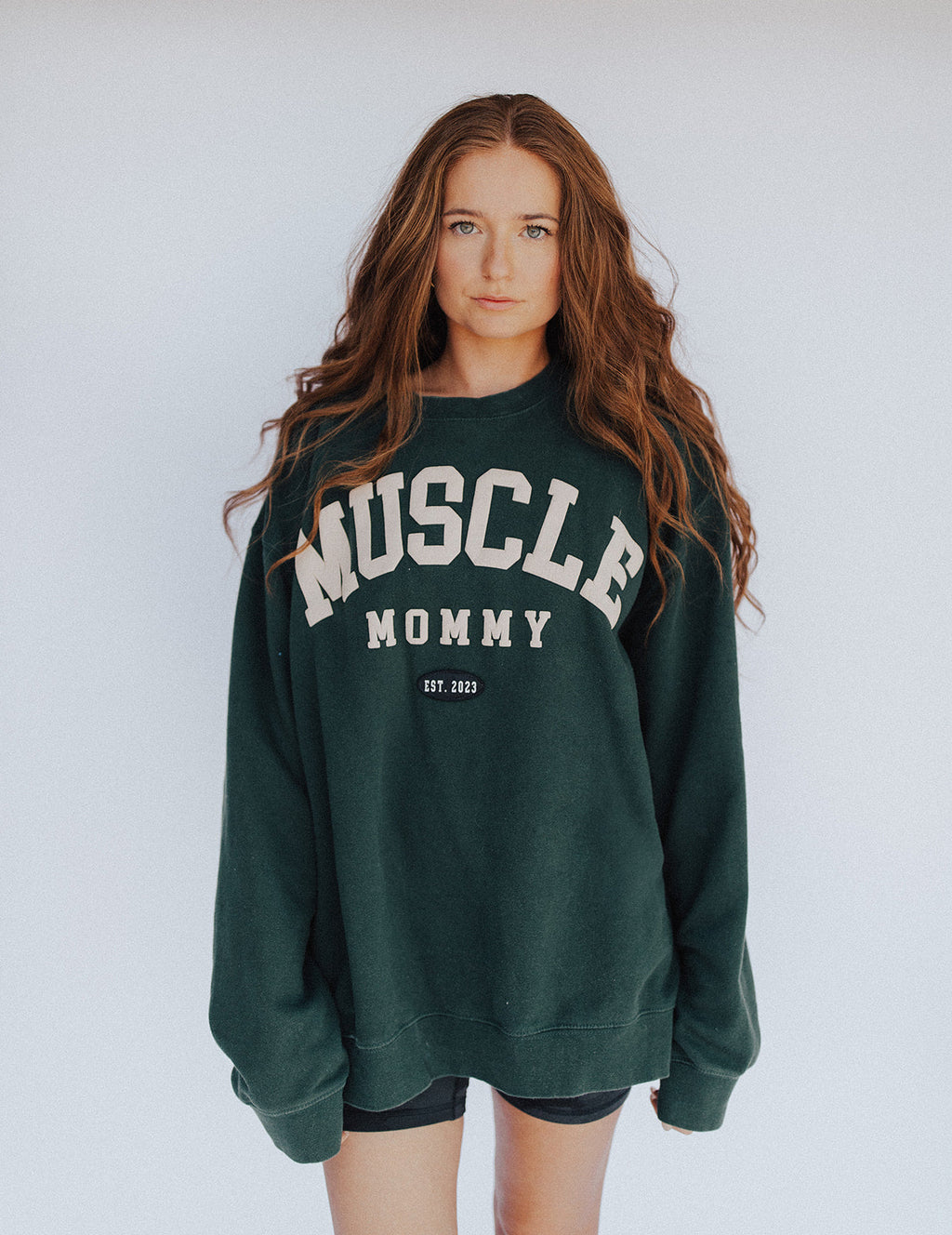 varsity vintage muscle mommy crewneck